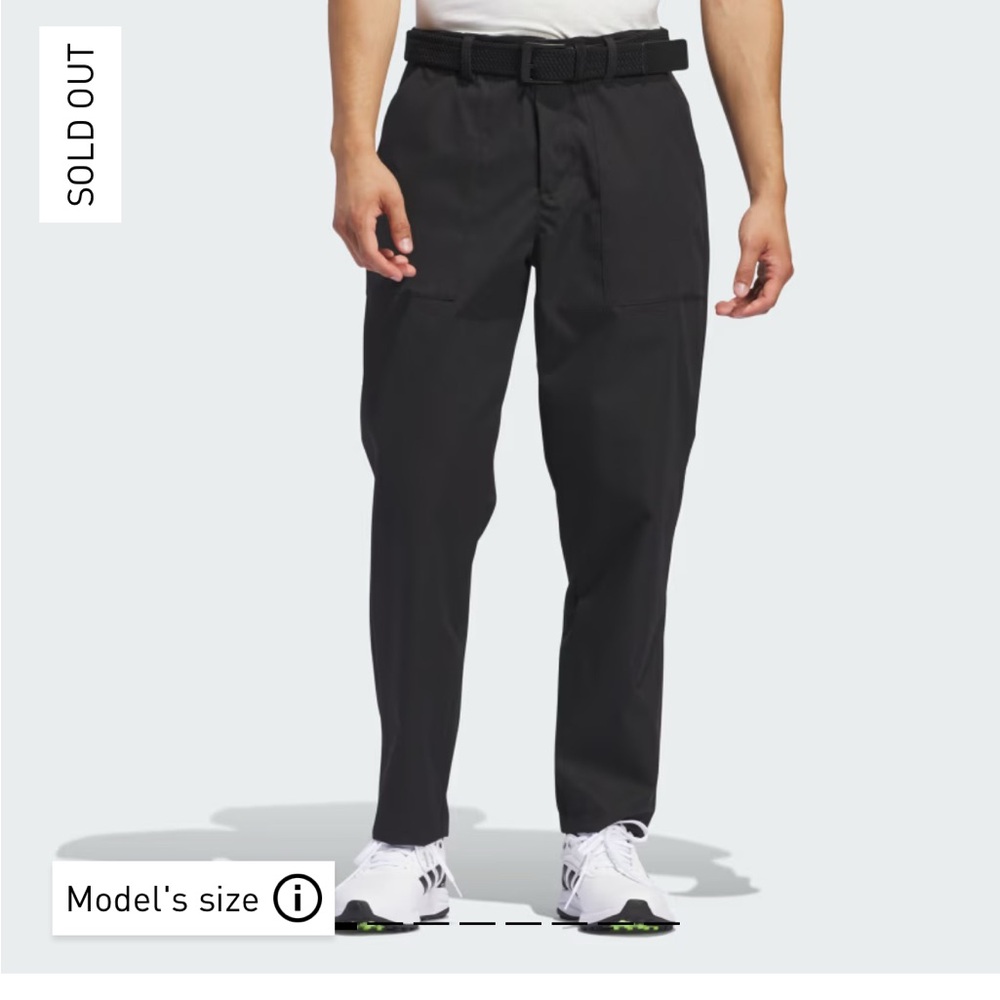 Men’s adidas golf pants black loose fit GO-TO PROGRESSIVE PANTS Size 38x32 NWT